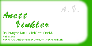 anett vinkler business card